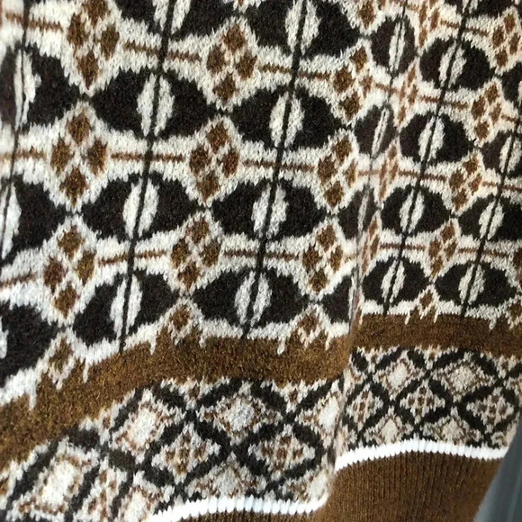 Brown and Cream Patterned Sweater Vest - Picture 5 of 5